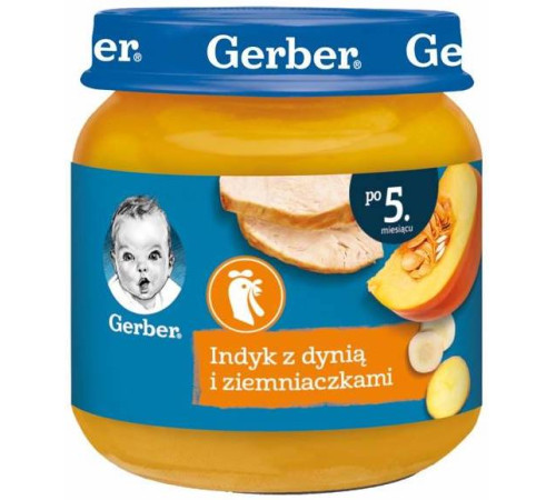  gerber piure de legume cu carne de curcan (5 luni+) 125 gr.