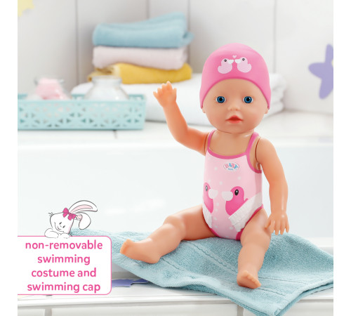 zapf creation 835302 păpuşă baby born swimming lizzie (30 cm)