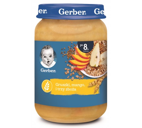  gerber piure 3 cereale-pere-mango (8 luni +) 190 gr.