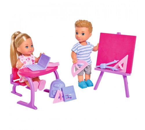 simba 5733210 set de joc "evi și timmy în clasă"