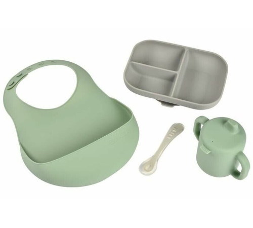  beaba 5786 Набор посуды из силикона essentials (4 предмета) зелёный