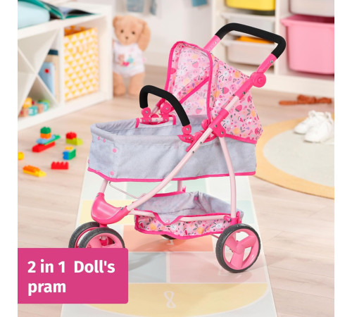 zapf creation 834145 Коляска для куклы 2 в 1 babyborn deluxe pram