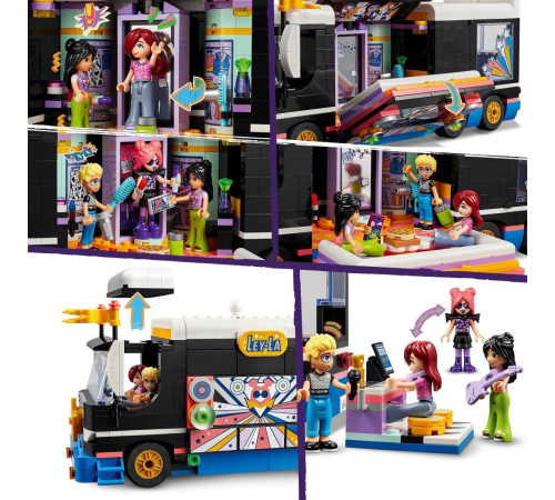 lego friends  42619 constructor "autocar de turneu pentru staruri pop" (845 el.)