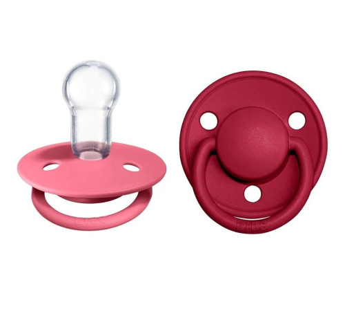 bibs suzeta rotunda din silicon de lux coral & ruby (0-36  luni) 2 buc.