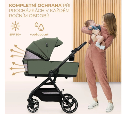 kinderkraft cărucior 2-in-1 yoxi verde