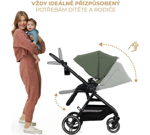 kinderkraft cărucior 2-in-1 yoxi verde