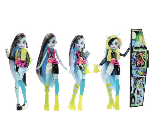 monster high hnf79 set de joc cu păpușa frankie stein seria secretele in dulap 