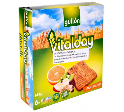  gullon Печенье с фруктами vitalday snack multifrutas (144 гр.)