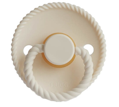 frigg suzeta rotunda din silicon "rope" (6-18 luni) cream