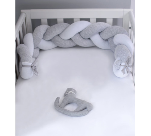 veres 154.02.19 Бампер-коса “baby light grey melange” (120x15см)