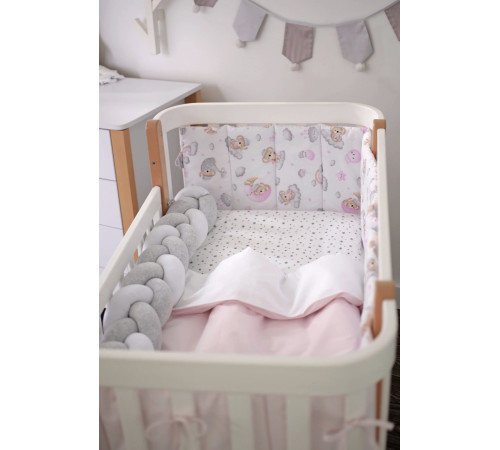 veres 222.01.1 lenjerie de pat "sleepy moon pink - 2" (6buc.)