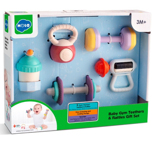 hola toys he7900 set jucării gingivale "sport" (5 buc.)