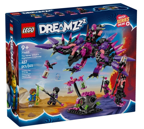 lego dreamzzz 71483 constructor "creaturile de cosmar ale vrajitoarei din never" (457 el.)