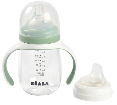 beaba 5552 biberon de invatare 2 in 1 (210 ml.) verde