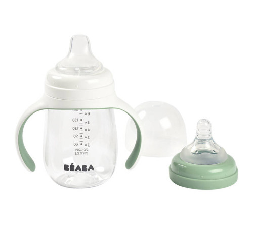 beaba 5552 biberon de invatare 2 in 1 (210 ml.) verde