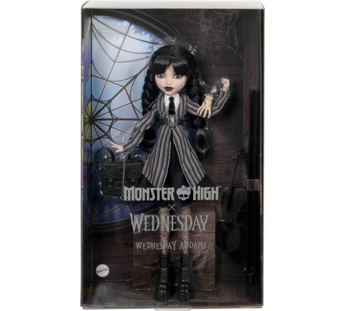 monster high wednesday hxj04 păpușă de colecție "wednesday addams" în forma "nevermore academy"