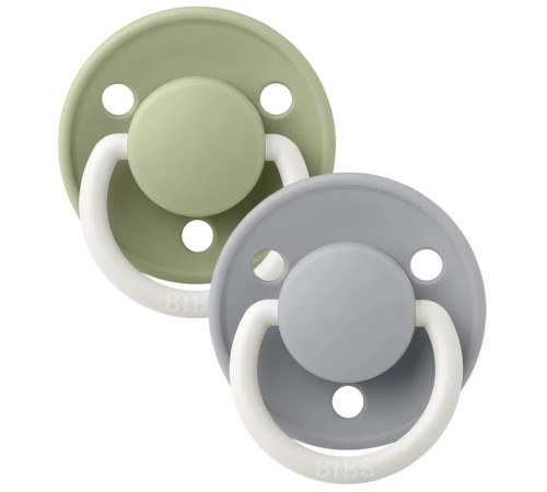 bibs suzeta rotunda din silicon de lux sage night & cloud night (0-36 luni) 2 buc.