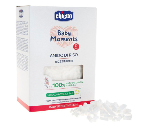 chicco amidon dermatologic din orez pentru baie baby moments (0 luni+) 250 gr.