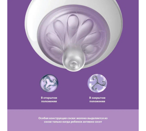 avent scy670/01 biberon natural response cu dispozitiv anticolici airfree (0 luni+) 125 ml.