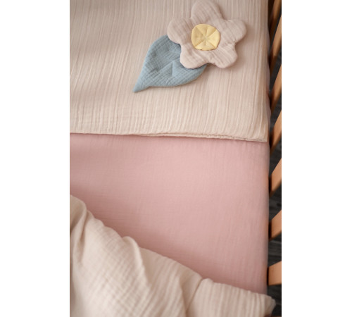 veres 153.7.01 lenjerie de pat "muslin pink-beige" (3 buc.)