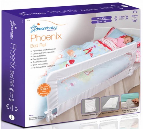  dreambaby f719 Защитный барьер на кровать (110 х 45,5 см.) белый