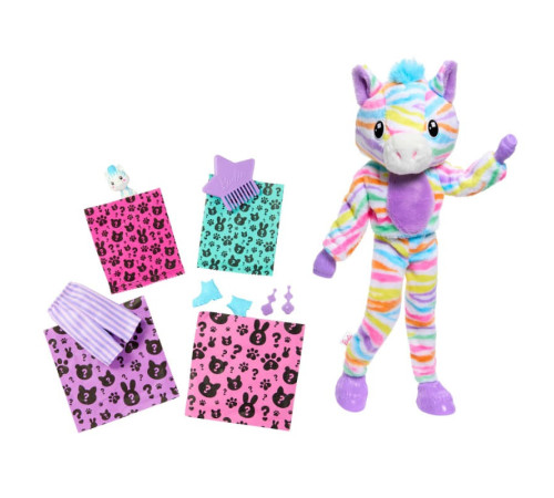 barbie hrk39 păpușă "cutie reveal: zebra" 