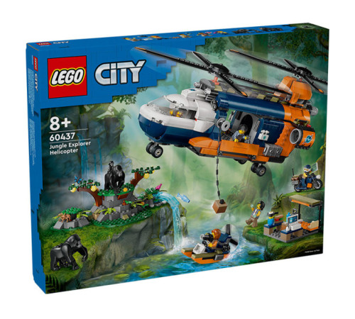  lego city 60437 constructor "elicopterul unui explorator al junglei la tabara de baza" (881 el.)