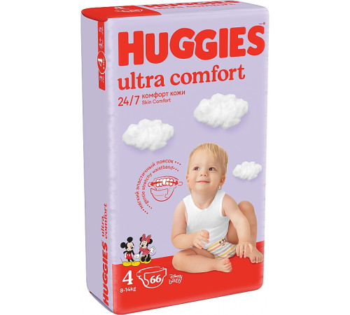  huggies ultra comfort mega pack 4 (8-14 кг.) 66 шт.