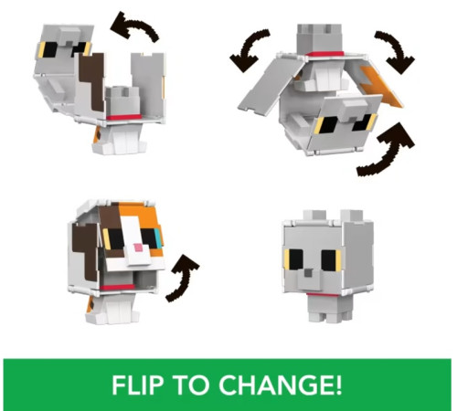 mattel minecraft htl43 figurină 2 în 1 "flippin' figs" (in sort.)