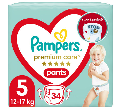  pampers chiloței premium care pants 5 (12-17 kg) 34 buc.