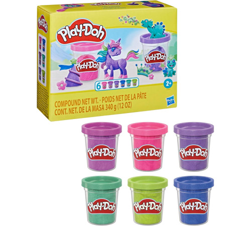 play-doh f9932 set de plastilină "colecția sparkle" (6 culori)