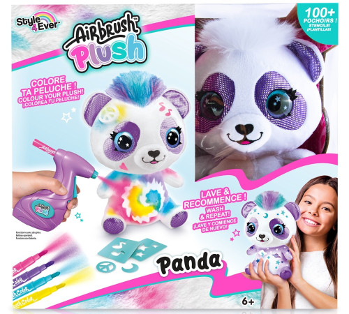  canal toys 257cl set pentru creativitate diy airbrush plush "panda" (25 cm.)