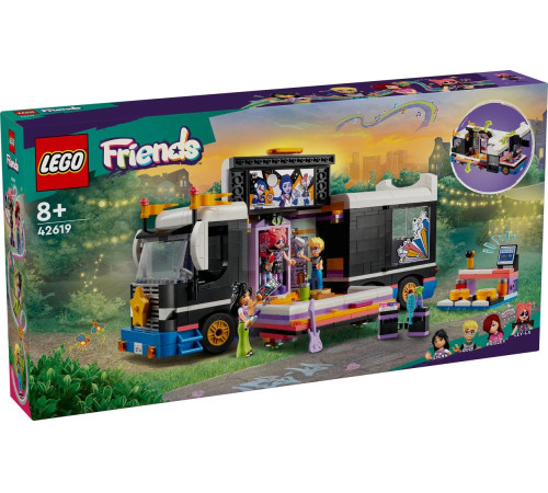 lego friends  42619 constructor "autocar de turneu pentru staruri pop" (845 el.)