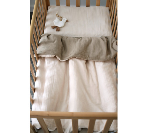 veres 153.7.03 lenjerie de pat "muslin mustard-beige" (3 buc.)