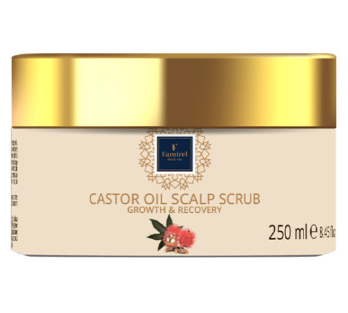  famirel scrub pentru scalp cu ulei de ricin castor oil - creștere activă și restaurare (250 ml) 085786
