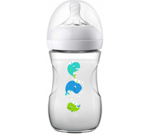  avent scf070/23 biberon natural 2.0 "balenă" 260 ml. (1 m.+) 1 buc.