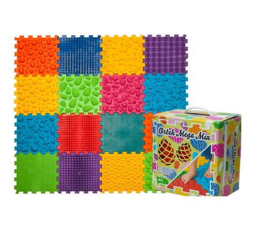 ortek 10175 covoraș ortopedic pentru masaj puzzle "mega mix" (16 el.)