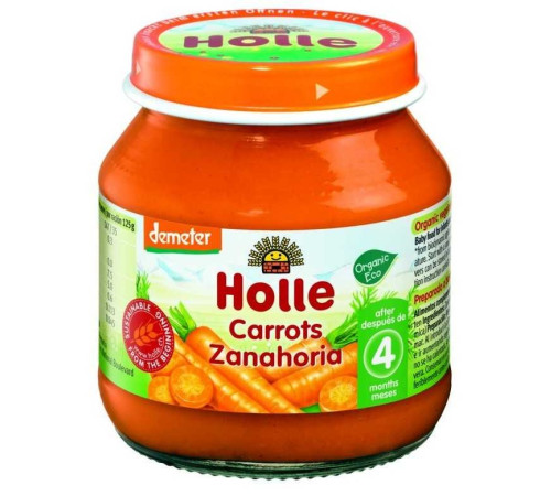  holle bio organic Пюре Морковь (4 м+) 125 гр.