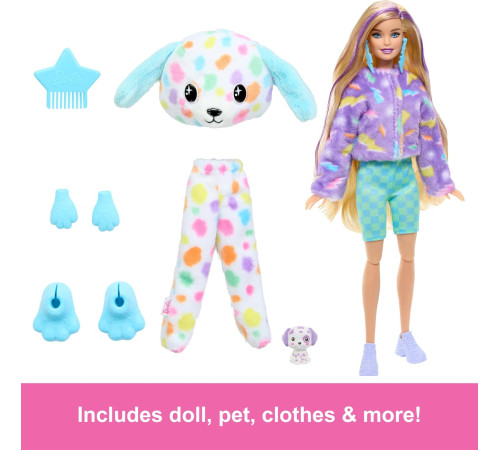 barbie hrk41păpușă "cutie reveal: dalmatian"