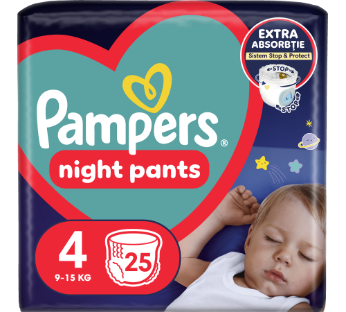 pampers pants night 4 (9-15 кг.) 25 шт.