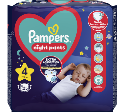 pampers pants night 4 (9-15 кг.) 25 шт.