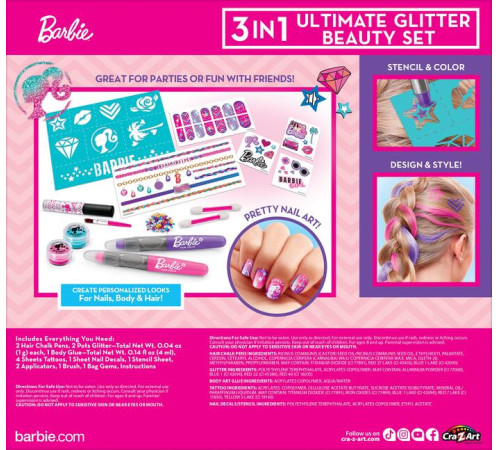 cra-z-art 34072int set de machiaj 3in1 "ultimate glitter"