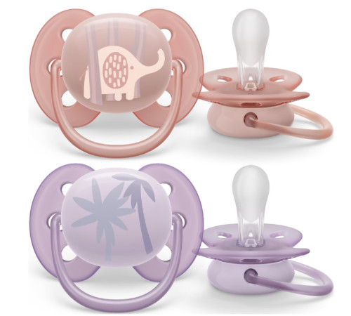 avent scf091/09 suzeta din silicon ultra soft (0-6 m.) 2 buc.  