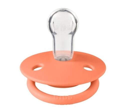 bibs suzeta rotunda din silicon de lux (0-36 luni) papaya