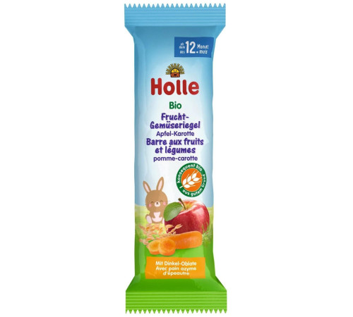  holle bio organic Фруктово-овощной батончик Яблоко-Морковь (12 м+) 25 гр.