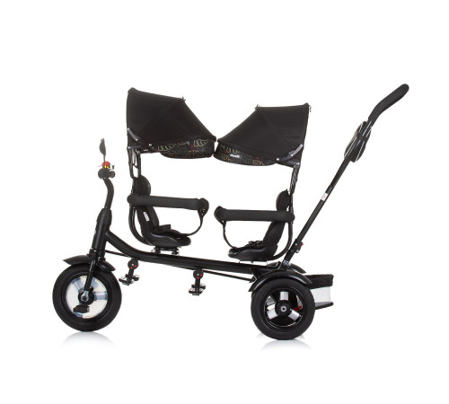 chipolino triciclu pentru gemeni "2play" trk2p0243ol  obsidian\leaves