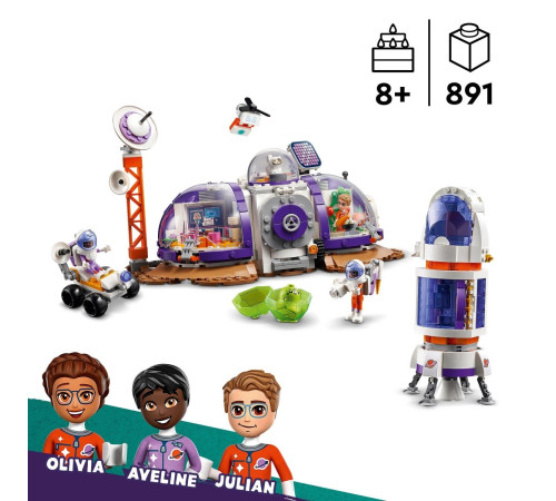 lego friends 42605 constructor "baza spatiala si racheta pe marte" (891 el.)