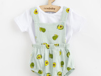 new baby 55377 set pantaloni scurti si tricou "avocado" m.80 (9-12 luni)