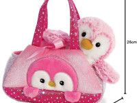 aurora fancy pals 170595f pinguin de pluș într-o pungă (20 cm.)