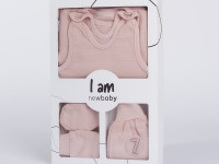 new baby 49099  set de 7 piese pentru nou-născuți "i am" (p. 56) roz